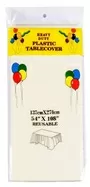 Cream Plastic Tablecloth Table Cover