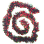 9cm Green And Red Tinsel X 2m