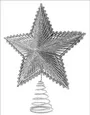Wire Glittered Star Christmas Tree Topper Silver 2