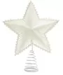 Wire Glittered Star Christmas Tree Topper White 11