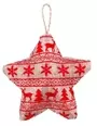 15cm Christmas Star With Reindeer And Christmas Trees Red