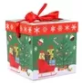 Medium Christmas Gift Box With Carriage And Presents Design 15x15x15cm
