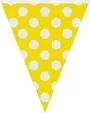 Triangle Bunting 2 Meter Polka Dots White And Yellow