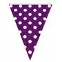 Triangle Bunting 2 Meter Polka Dots White And Purple