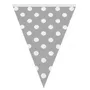 Triangle Bunting 2 Meter Polka Dots White And Grey
