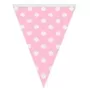 Triangle Bunting 2 Meter Polka Dots White And Pink