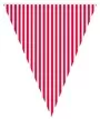 Triangle Bunting 2 Meter Stripes White And Cerise