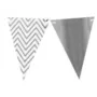 Triangle Bunting 25 Meter Metallic Silver Zigzag Pattern