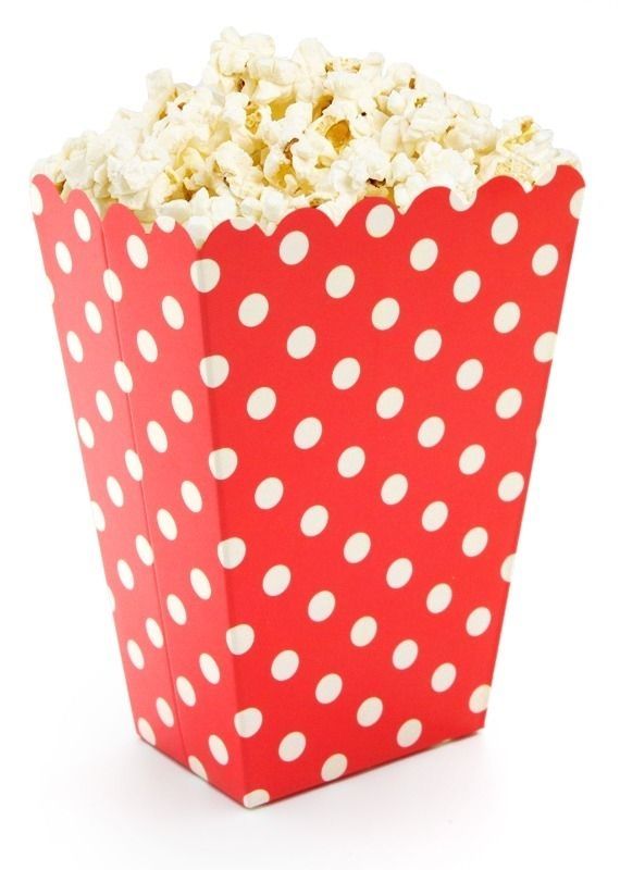Popcorn Box with Polka Dots Red Pack of 6 Party Supplies Party