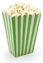 Popcorn Box With Stripes Green