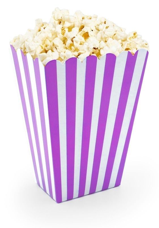 Popcorn Box with Stripes Purple Pack of 6 Party Supplies Party