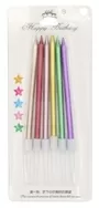 Metallic Multi Colour Candles Pack Of 6
