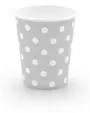 Paper Cups Polka Dots Grey Pack Of 10