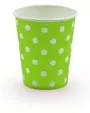Paper Cups Polka Dots Light Green Pack Of 10
