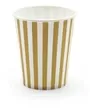 Paper Cups Stripes Gold Pack Of 10