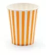 Paper Cups Stripes Orange Pack Of 10