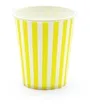 Paper Cups Stripes Yellow Pack Of 10