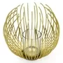 Candle Holder Wire Abstract Globe Gold 15cm 1
