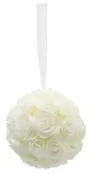 20cm Glittered Rose Ball Cream 1