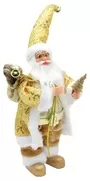 30cm Gold And White Father Christmas Figurine With Bag Of Presents 2