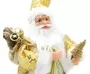 30cm Gold And White Father Christmas Figurine With Bag Of Presents 3