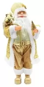 45cm Gold And White Father Christmas Figurine With Bag Of Presents 1
