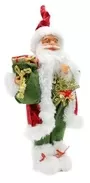 45cm Red And Green Father Christmas Figurine With Bag Of Presents And Bells 2