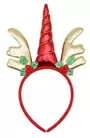 Christmas Alice Band With Unicorn Horn And Reindeer Antlers