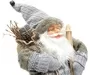 60cm Grey And Brown Father Christmas Figurine Ornament With Bag Of Presents And Snow Skis 3
