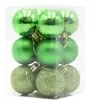 4cm Baubles Lime Green Matte Glitter Shiny Assorted Pack Christmas Tree Hanging Ornament X12 Pieces 1