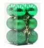 4cm Baubles Green Matte Glitter Shiny Assorted Pack Christmas Tree Hanging Ornament X12 Pieces 1