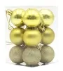 4cm Baubles Gold Matte Glitter Shiny Assorted Pack Christmas Tree Hanging Ornament X12 Pieces