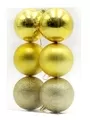 6cm Baubles Gold Matte Glitter Shiny Assorted Pack Christmas Tree Hanging Ornaments X6 Pieces