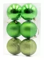 8cm Baubles Lime Green Matte Glitter Shiny Assorted Pack Christmas Tree Hanging Ornament X6 Pieces