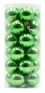 6cm Baubles Shiny Lime Green In Tube Christmas Tree Hanging Ornament X24 Pieces