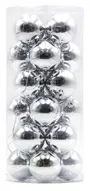 6cm Baubles Shiny Silver In Tube Christmas Tree Hanging Ornament X24 Pieces