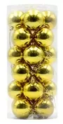 6cm Baubles Shiny Gold In Tube Christmas Tree Hanging Ornament X24 Pieces