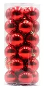 6cm Baubles Shiny Red In Tube Christmas Tree Hanging Ornament X24 Pieces