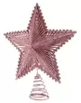 Wire Glittered Star Christmas Tree Topper Rose Pink 2