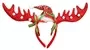Reindeer Alice Band With Christmas Hat And Red And Green Bows 1