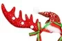 Reindeer Alice Band With Christmas Hat And Red And Green Bows 2