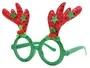 Christmas Glasses With Reindeer Antlers Mistletoe And Green Stars