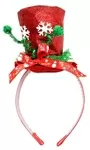 Christmas Alice Band Top Hat With Ribbon 1