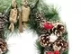 35cm Christmas Wreath With Berries Crackers Pine Cones Raffia Bows And White Roses 4