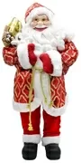 60cm Gold And Red Sequins Father Christmas Figurine Ornament With Bag Of Presents 1