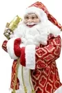 60cm Gold And Red Sequins Father Christmas Figurine Ornament With Bag Of Presents 3