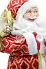 60cm Gold And Red Sequins Father Christmas Figurine Ornament With Bag Of Presents 4