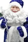 60cm Blue Silver And White Father Christmas Figurine Ornament With Bag Of Presents 3