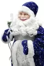 60cm Blue Silver And White Father Christmas Figurine Ornament With Bag Of Presents 4