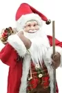 60cm Red Tartan Father Christmas Figurine Ornament With Bag Of Presents And Wooden Walking Stick 3
